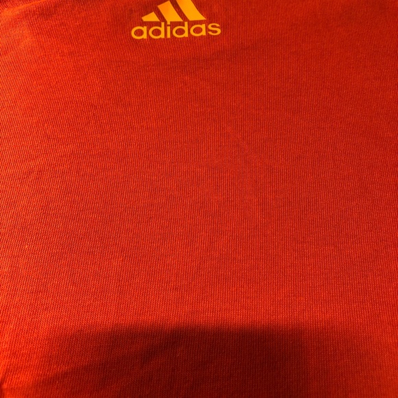 Adidas 3 stripe T-shirt Men’s Large climalite cotton 2013 release NWT Orange - Picture 2 of 12